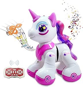 Robot Pet,Unicorn Toys for Girls Age 4-6 | Remote Control Robot with Walking & Dancing | Adorable Pink Unicorn Birthday Gift for Kids 5-7 | Interactive Pet Pink