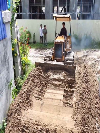 New Construction Project: Mini Bulldozer Pushing Sand to Build Homes with 5-Ton Truck Team #bulldozer #construction #excavator #fblifestyle | Excavator Bulldozer
