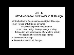 Introduction to low power VLSI