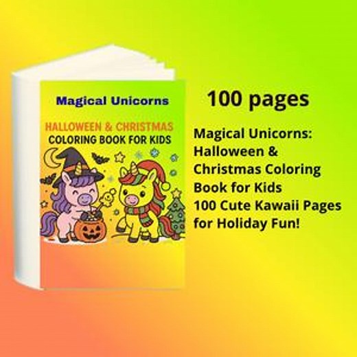Printable Unicorn Coloring Pages | Kawaii Unicorn Coloring Book for Kids | Halloween & Christmas Unicorn Coloring Sheets | Cute Holiday - Etsy