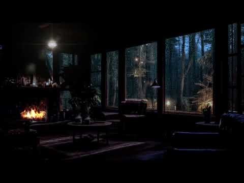 Deep Relaxation Sleep Ambience | Powerful Rain & Thunder in the Misty Forest Night