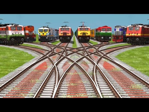 Branched Railroad Crossing Wap-4 Locomotive Train Crossing || Indian Railways High Speed Railgadis