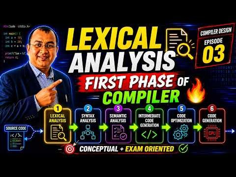 Lexical Analysis Explained in One Shot 🔥 | Compiler Design Episode 03 | GATE & B.Tech