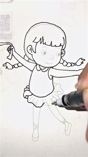 We're drawing a ballerina ✨🩰#ballerina #howtodraw #cuteart #sketch #arts #illustration #artvideo