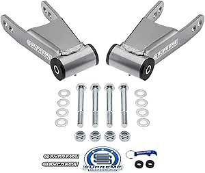 Supreme Suspensions - 2 Inch Rear Lowering Kit for 2004-2008 Ford F-150 (4x2 / 4x4) High-Strength Steel Drop Shackles - Can Cooler Included with Purchase