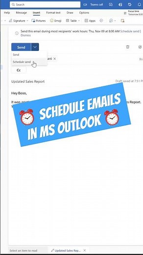 How To Schedule Email In Microsoft Outlook #microsoftoutlook