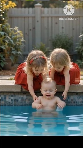 #CuteBabies #BabyLove #BabyFun | Baby Falls in Water While Playing Near the Pool 😍