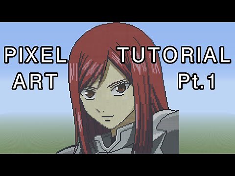 Minecraft Pixel Art Tutorial - Erza Scarlet (Fairy Tail) Part 1