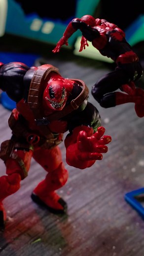 Zach Moore on Instagram: "Marvel Legends Venompool and Spider-Man in Stop-Motion! For a huge figure, this Venompool is surprisingly articulated! The only thing I wish was that it came with a closed-mouth option. I ended up rippiny off the lower jaw of the original head (yes it’s destroyed! 😬) and sculpted my own lower jaw and teeth using oven-bake-clay. It’s held onto the head with museum putty so I can pose it with a tongue later if I want! Also, Now it’s a one of a kind figure! 👹"