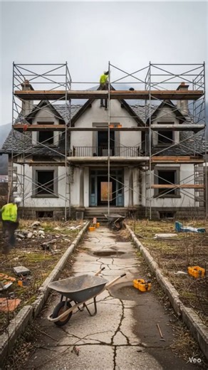 “From Ruins to Dream Villa: Ultimate Mountain Home Transformation Timelapse” #mountainlodge