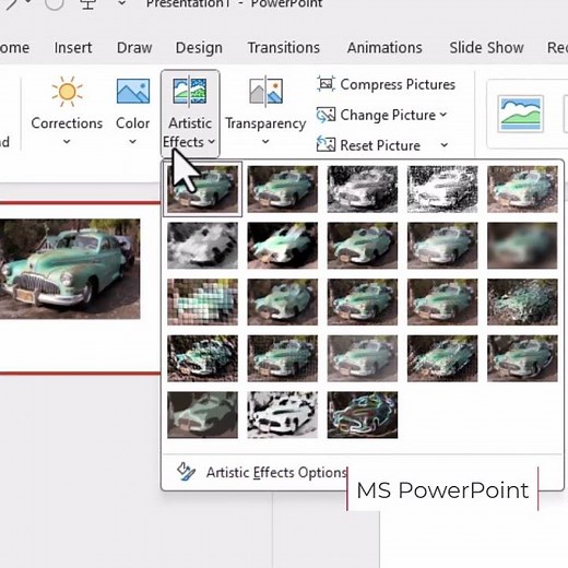 MS PowerPoint Adding Artistic Effects