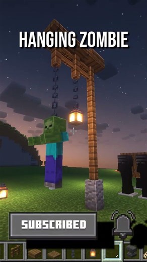 Hanging Zombie Tutorial #minecraft #minecraftguide #minecraftshorts #minecrafthowto #gaming