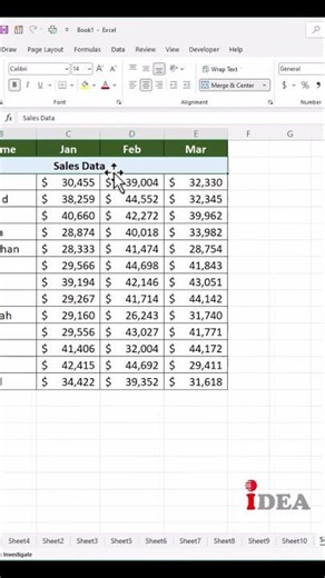 Excel Trick to Fix Column Selection Problem (Merged Cells Issue Solved!) | #excel #exceltips