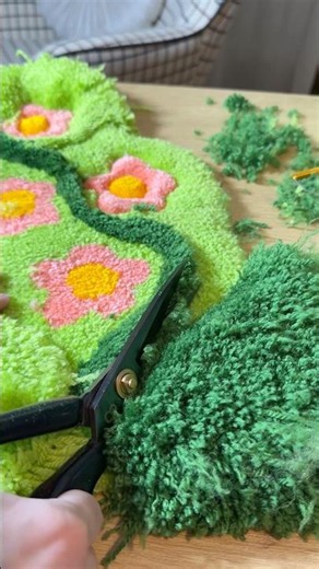 3D Tufted Rug ASMR 🌿 Satisfying Carving Process