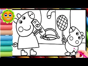 Draw and Color Peppa Pig and Goerge Pig || Adventures With Peppa Pig || Peppa Pig Coloring Book