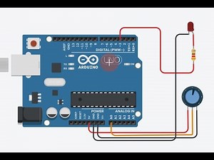 Arduino LED control with pot using #tinkercad #arduino #led #potentiometer with arabic explaination