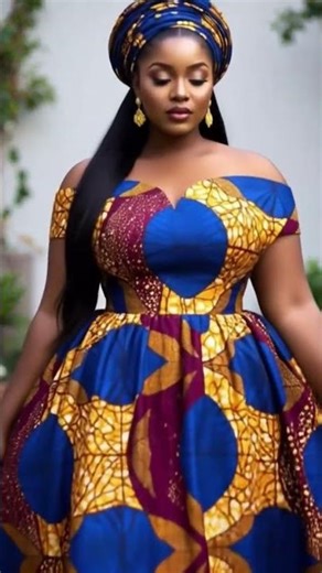 Plus Size African Queen in Motion 💙✨#shorts #africanfashiontv #ankaradresses