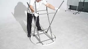 HOMESTOCK Round Folding Bar Cocktail Tables for Parties Height Folding Resin Table Round Highboy Top Table, Dining Room in White 38307