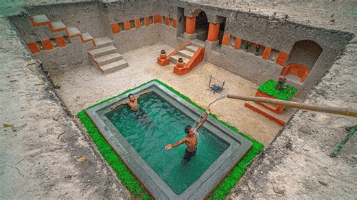 62 reactions | How To Build The Most Beautiful Underground Swimming Pools & Secret Underground House | Primitive Unique Tool | Facebook
