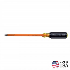Insulated Screwdriver, #2 Square, 7-Inch Round Shank - 662-7-INS | Klein Tools