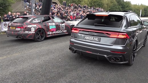 Audi RS6 takes on wild modified Audi wagon in drag race