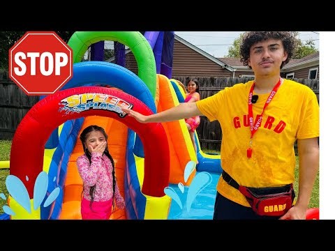 Water Adventures Safety Rules For Kids Playing With Inflatable Water Slide #youtube#Summer
