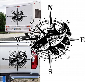 Compass Cod Fishing Norway Baltic Sea Cod Sticker Size&color Selectable - Etsy UK