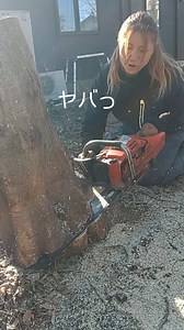 伐採作業でした #伐採女子 #造園女子 #男前女子 #女庭師 #チェンソー女子 | araokazoen