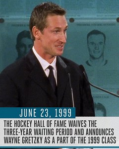 14K views · 315 reactions | Into the Hall forever. 朗 On this day in 1999, the Hockey Hall of Fame waived the three-year waiting period for Wayne Gretzky. | NHL | Facebook