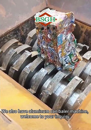 Aluminum Can Bale Shredder Machine Twin Shaft Shredder for Can Bales