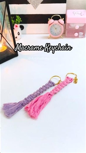 Easy DIY Gift Idea: Macrame Square Knot Keychain! ✨ #shorts #macrame #diykeychain