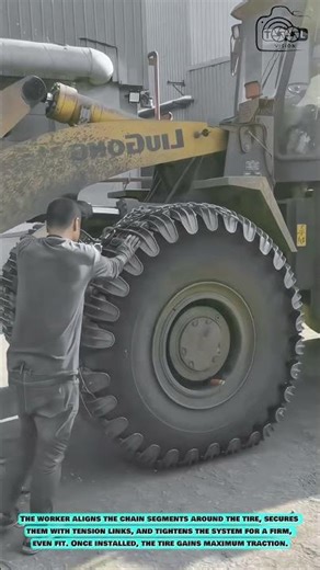 Heavy Equipment Tire Tool: Anti-Slip Chain Installation System for Extreme Traction #innovationtools