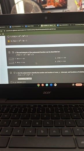 The end behavior of the polynomial function can be described as... | Filo