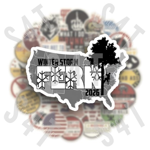 2026 Winter Storm Fern Hard Hat Sticker for Arborist Union Blizzard Storm Restoration Lunch Box Vinyl Decal - Etsy