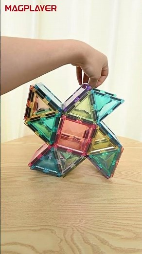 ​MAGNETIC TILE CHALLENGE!​​ 🤯 Can you build a moving structure that spins? Here’s my WINDMILL!