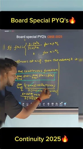 Continuity🔥 | CBSE Class 12| Board Special PYQ's | #yt #ytfeed #calculus