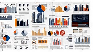 Dynamic Data Visualizations: Comprehensive Charts and Graphs Compilation for Analysis Stock Video