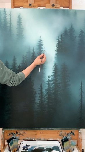 Sarah Duthie (Mckendry) on Instagram: "I’m busy tucked away in my studio getting paintings ready for shipping, editing a three hour misty forest tutorial , and finishing up all of my beautiful commissions!"