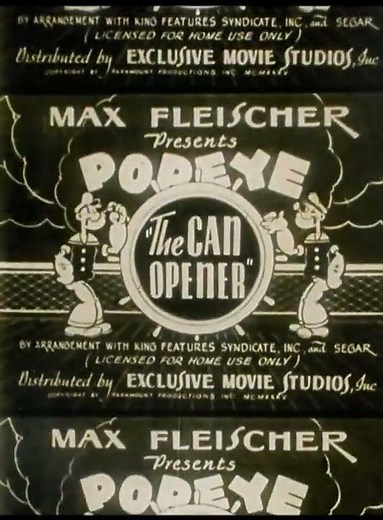 Popeye Lost opening title from 1931