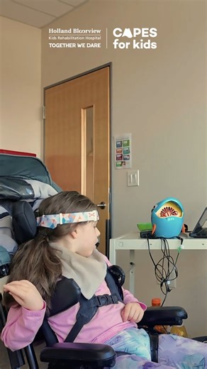 Holland Bloorview on Instagram: "During her first time using brain-computer interface (BCI) technology, Blake used her thoughts (!) to turn on a bubble machine, engaging with her environment like never before. As Canada’s hospital for kids with disabilities, we're daring to increase access to BCI technology, so that more kids can blow bubbles, play, drive wheelchairs, communicate and reach their unique goals. Do you accept the dare? Sign up for Capes For Kids by Feb 6th and @elementfleet will gi