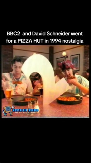 BBC2 and David Schneider went for a PIZZA HUT in 1994 nostalgia #nostalgia #childhoodmemories #bbc2 #bbc #tv #pizza #pizzalover #pizzahut #90s #tv | Nostalgia Wizard