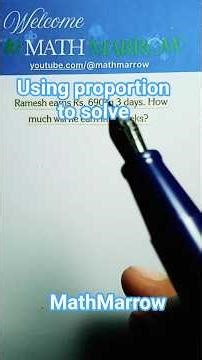 How to use proportion to solve the given word problem #MathMarrow