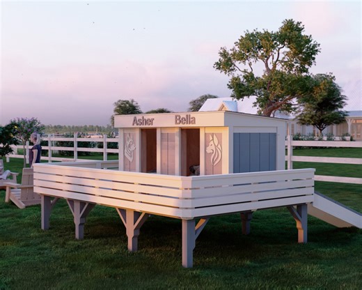 Insulated Double Dog House Plan With Deck and Ramps, PDF Download - Etsy