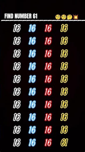 Find the Number 61 🤔🧐 like and comment me #shorts
