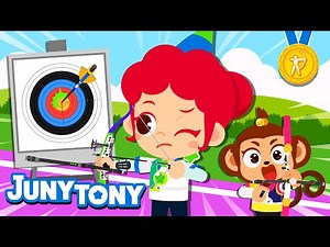 Archery🏹 | Have You Ever Played or Watched Archery? | Sports Songs for Kids | JunyTony