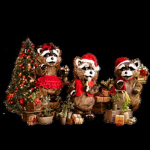 Animatronic Christmas Raccoon Band - Creation Group