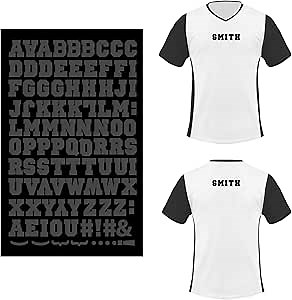 S.E.I 96 Pieces Iron-On Letters: 3/4 Inch Sport Iron-On Letters for Clothing, Flock Letters for Jerseys, Uniforms, & T-Shirts (Sport Flock, Black)