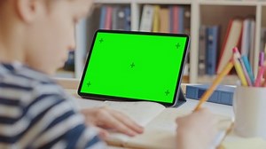 Smart Little Boy Uses Green Screen Stock Footage Video (100% Royalty-free) 1052644154 | Shutterstock