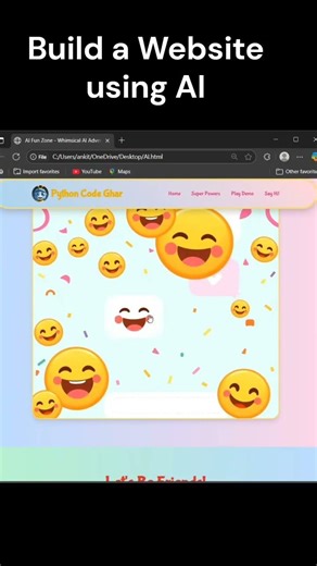 AI WEBSITE DESIGN IN PYTHON BEGGINERS #ai #python #webdevelopment #html #coding #css