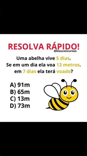 Resolva rápido! 📚 #matemática #raciociniologico